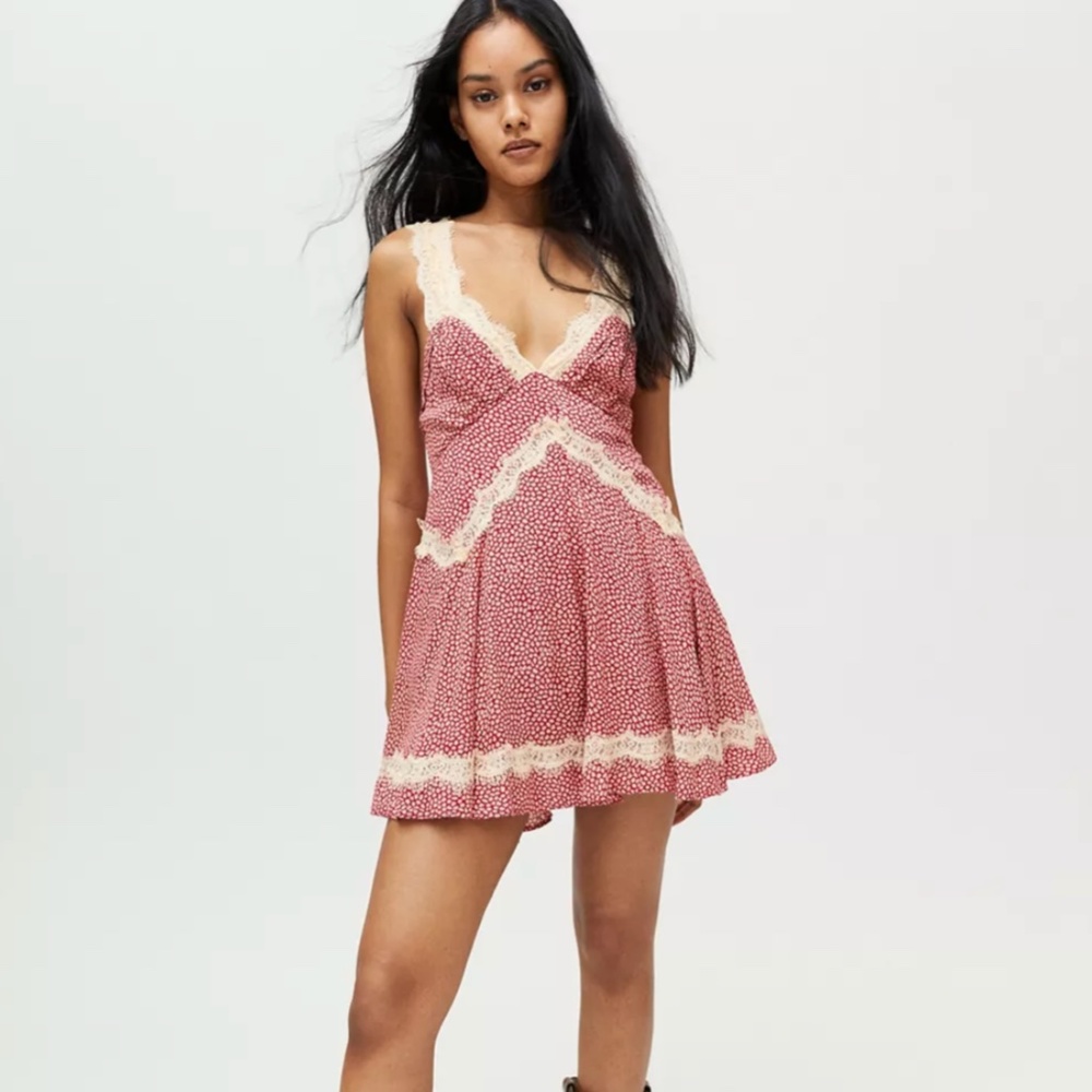 Urban Outfitters Floral Lace Babydoll Mini Dress | Tiffany Lace Trim Mini Dress